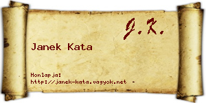 Janek Kata névjegykártya